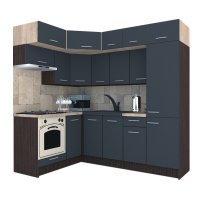 Bucatarie de Colt BIG GENA NEW DR. 160-230, Wenge / Decor 0164